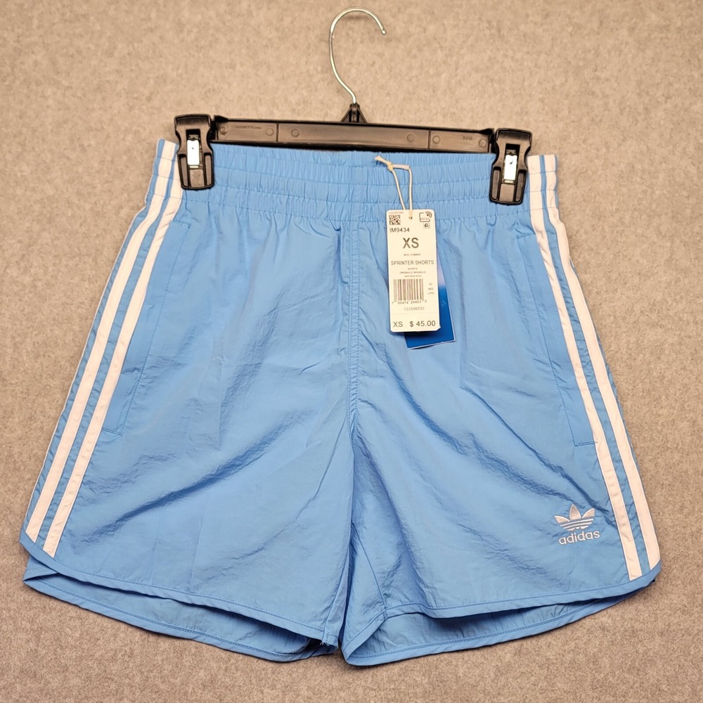 Adidas Originals Sprinter Shorts Mens XS Light Blue IM9434 3-Stripe Athletic